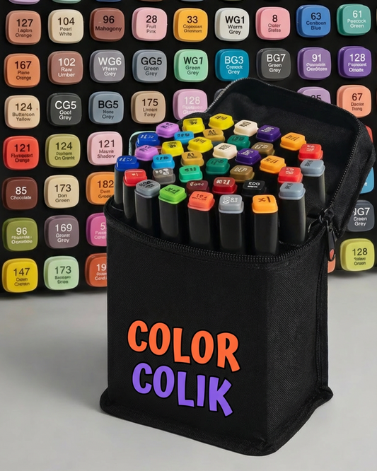 ColorColik™ - 24’lü Profesyonel Marker Boya Kalem Seti