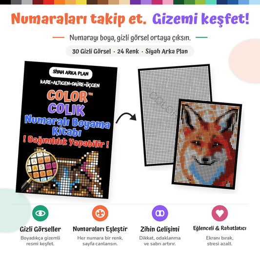 ColorColik™ - Gizem Numaralı Boyama Kitabı 60 Sayfa