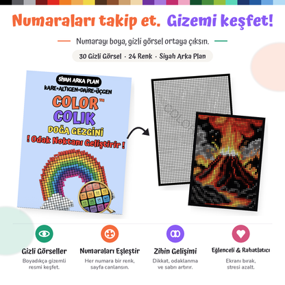 ColorColik™ - Gizem Numaralı Boyama Kitabı 60 Sayfa