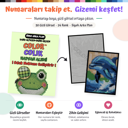 ColorColik™ - Gizem Numaralı Boyama Kitabı 60 Sayfa