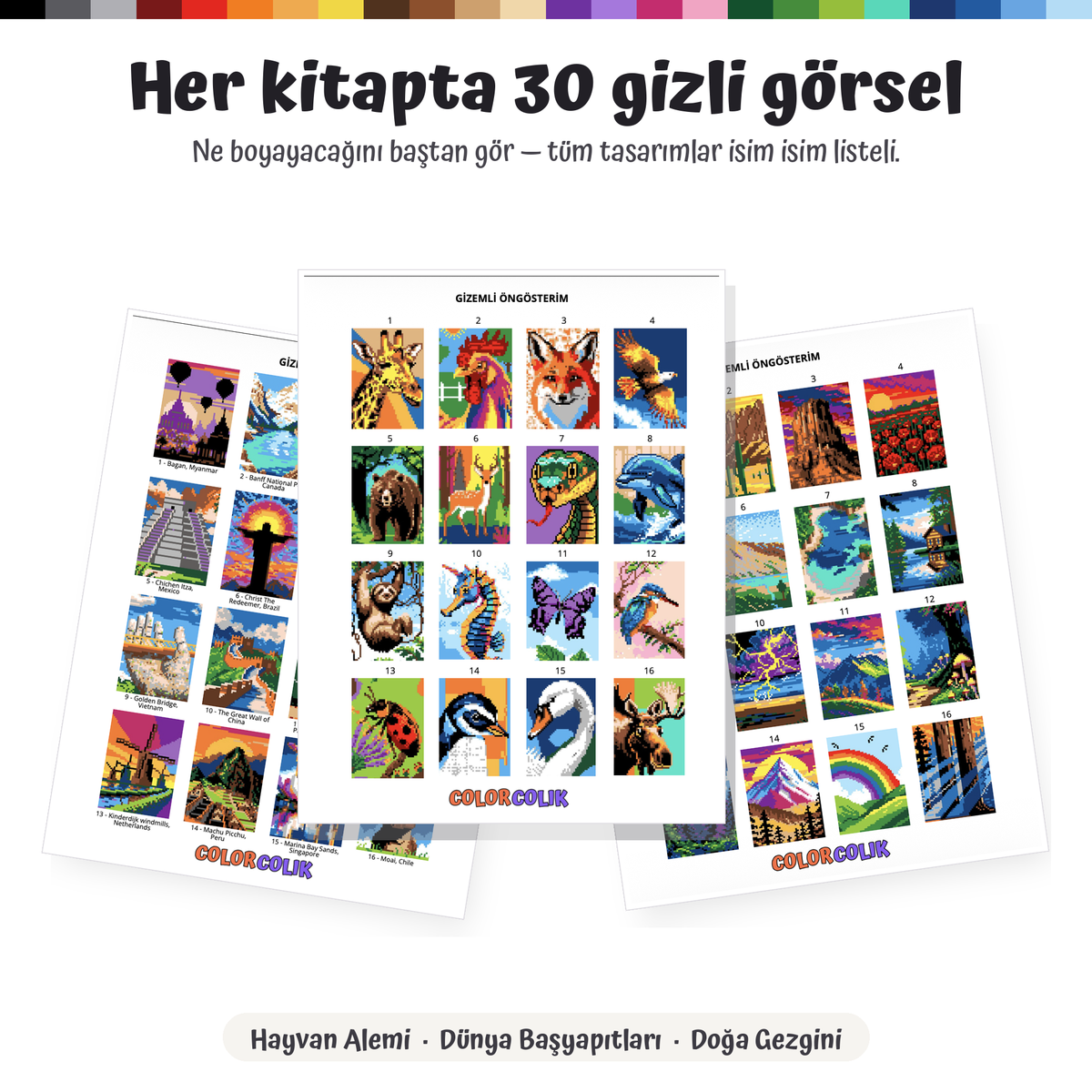 ColorColik™ - Gizem Numaralı Boyama Kitabı 60 Sayfa